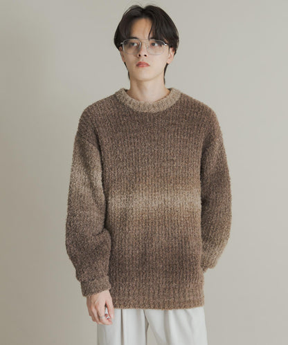 漸變色圈圈紗針織衫