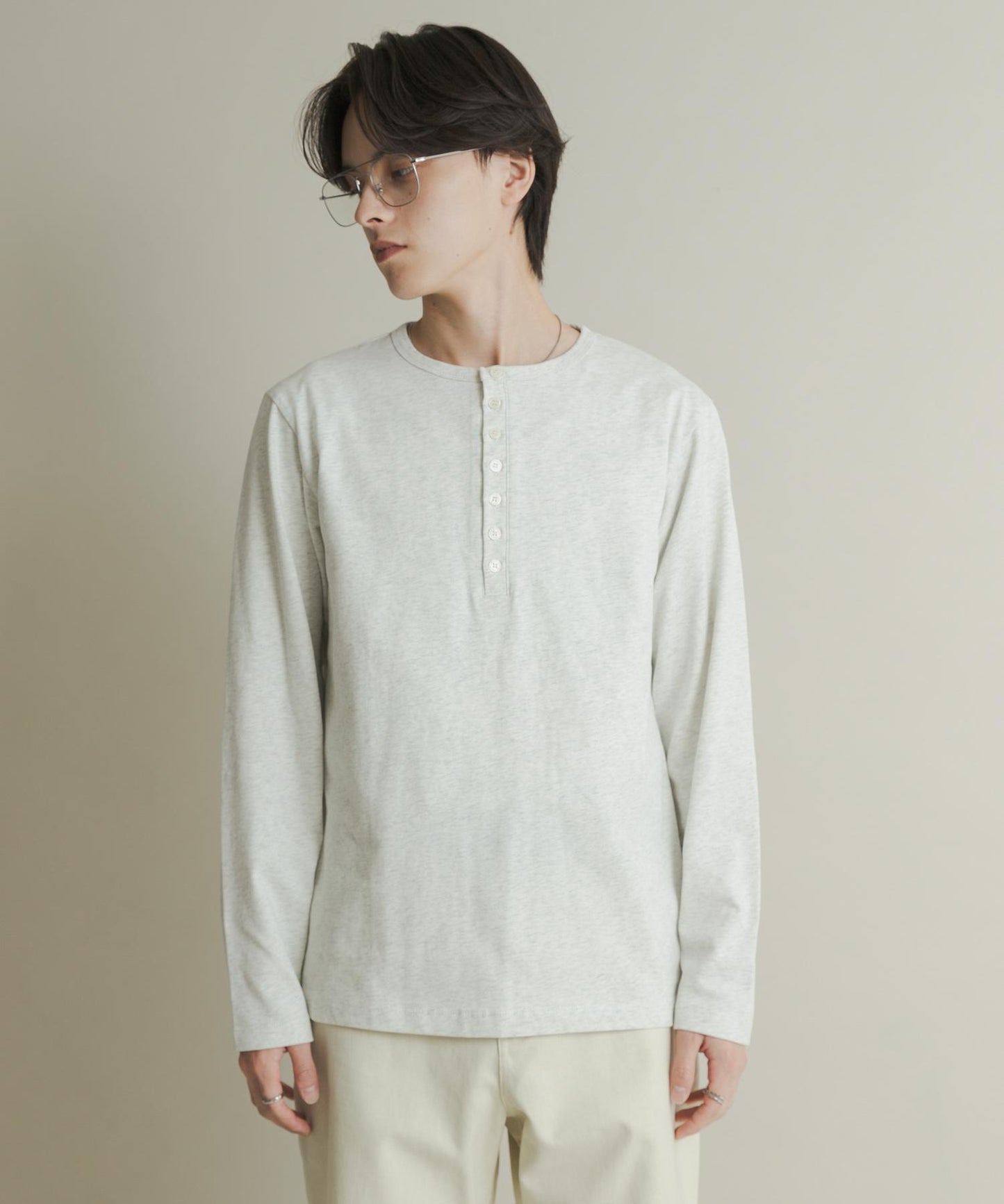 亨利領長袖T恤
