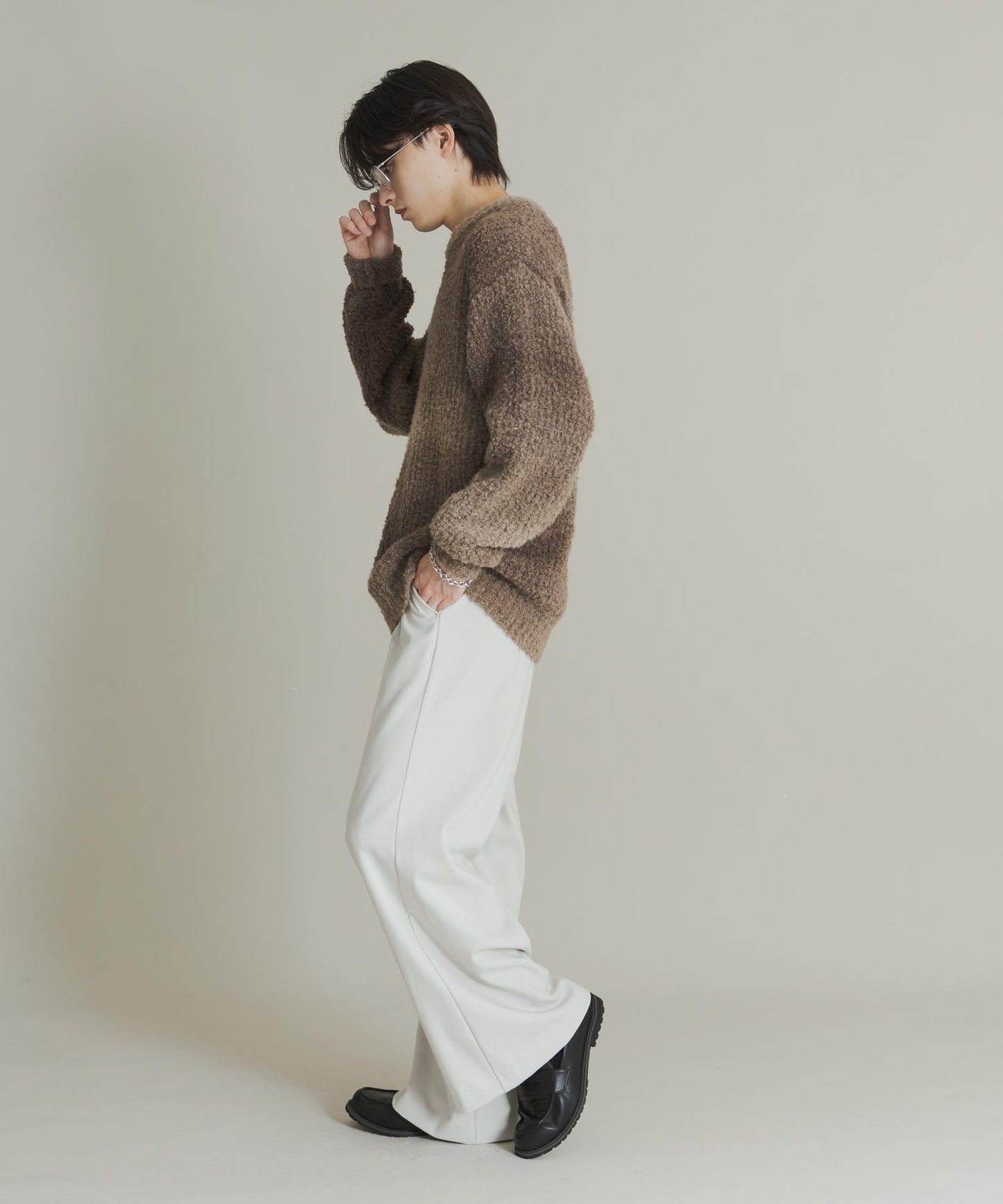 漸變色圈圈紗針織衫