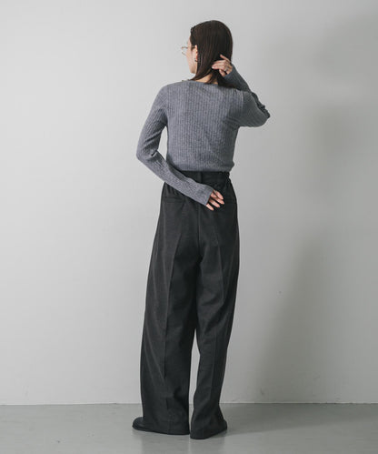 刺繡亨利領迷你麻花針織衫