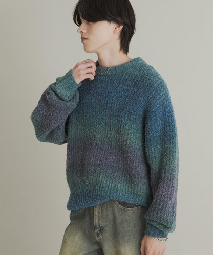 漸變色圈圈紗針織衫