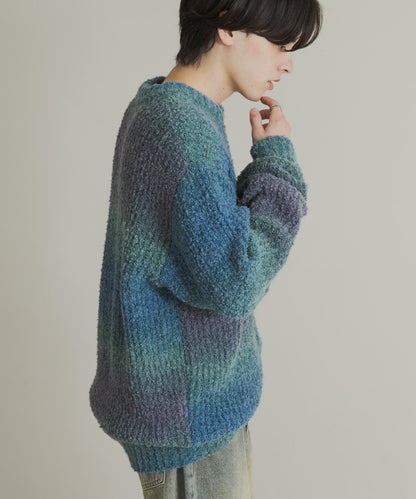 漸變色圈圈紗針織衫