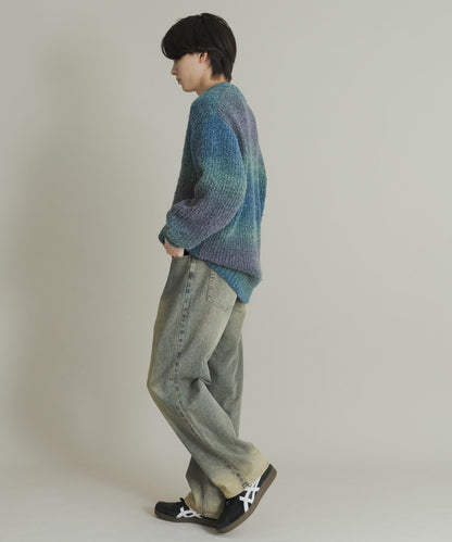 漸變色圈圈紗針織衫