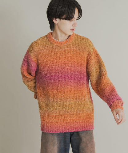 漸變色圈圈紗針織衫