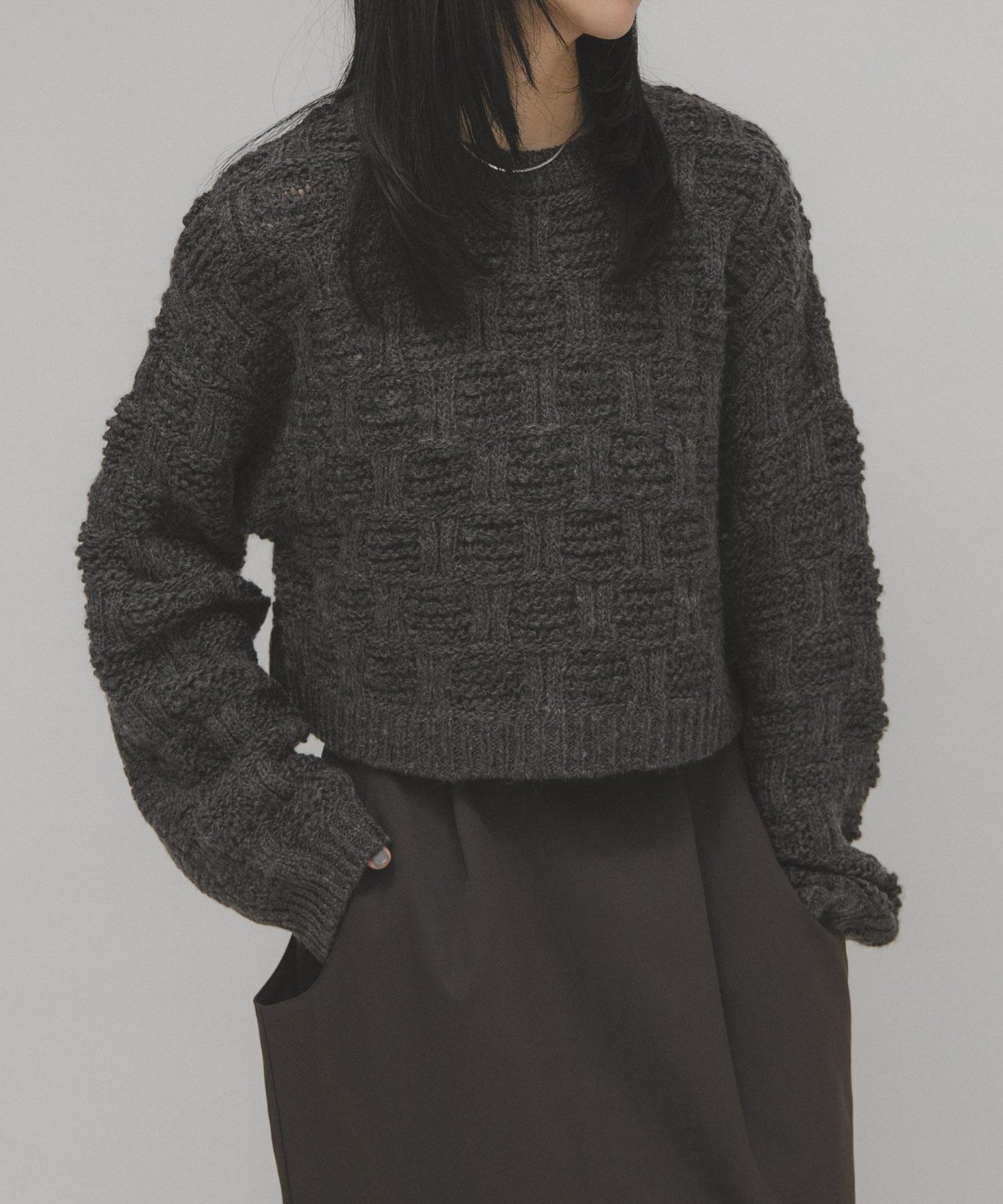 格紋圖案針織衫