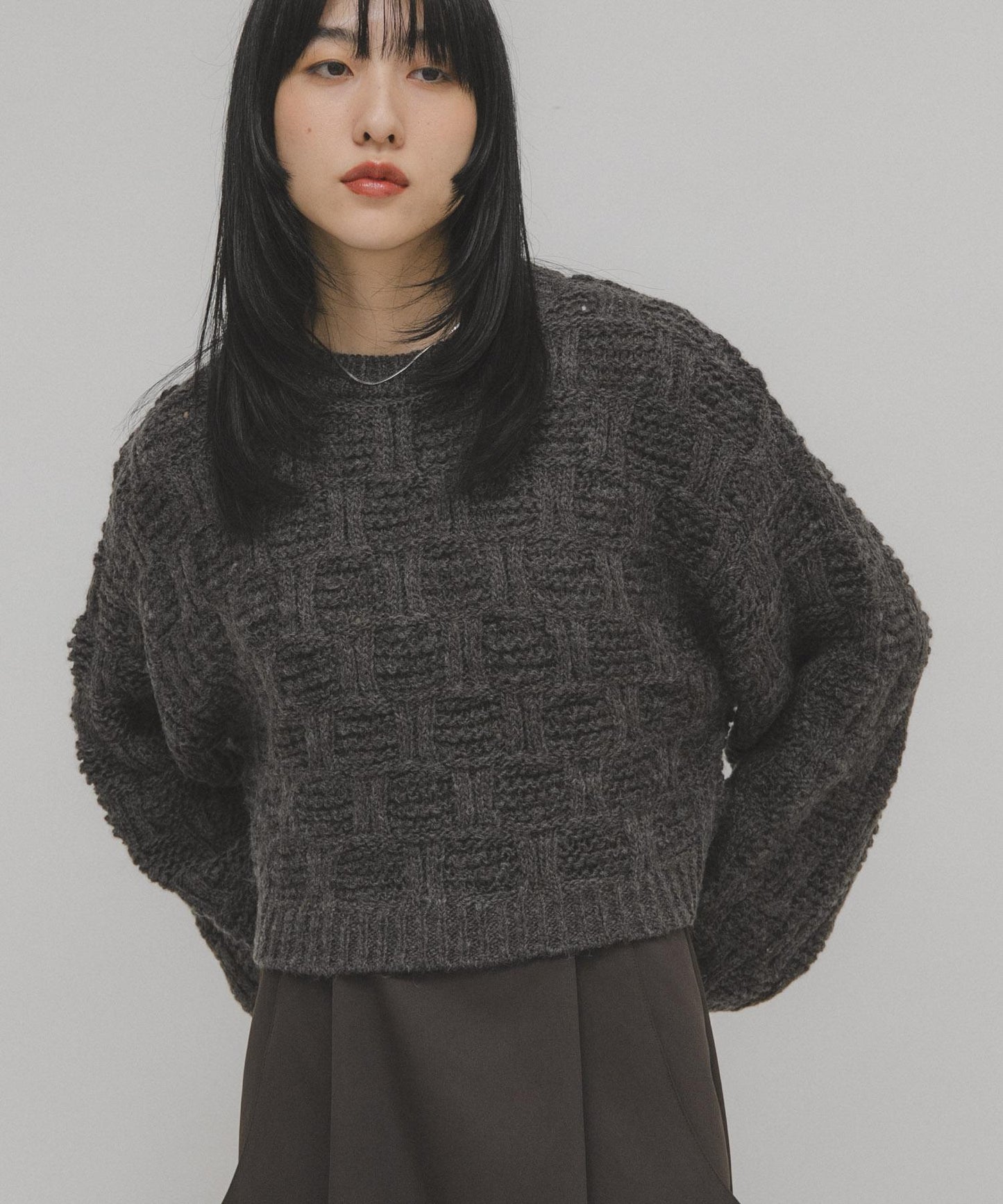 格紋圖案針織衫