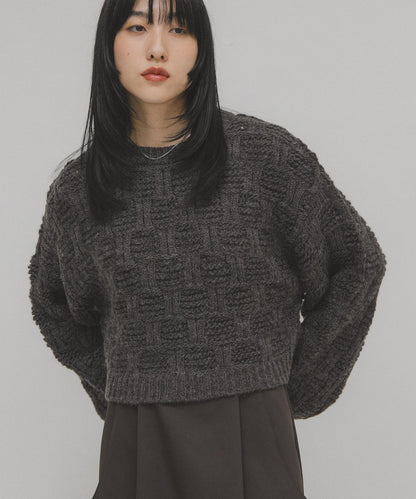 格紋圖案針織衫