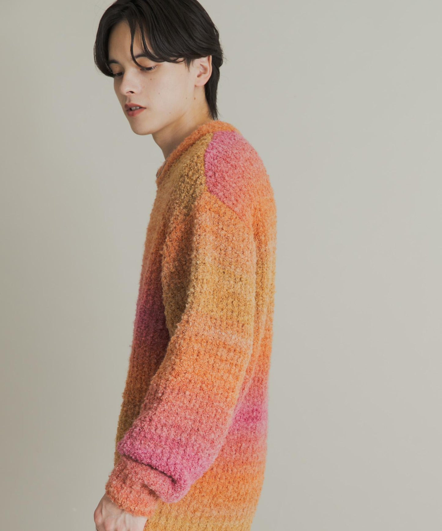 漸變色圈圈紗針織衫