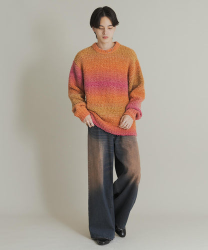 漸變色圈圈紗針織衫