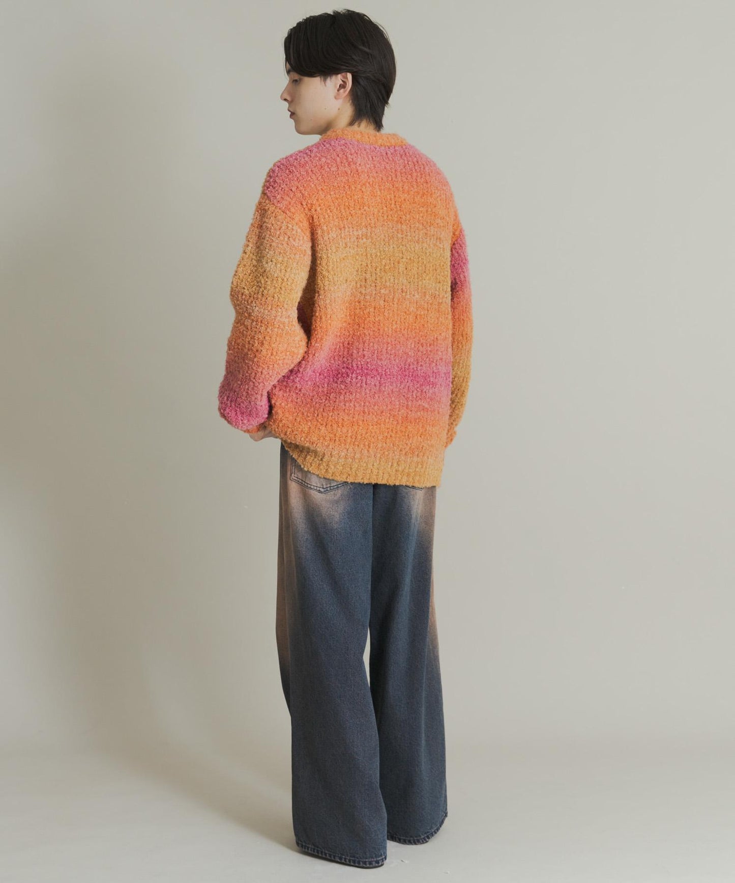 漸變色圈圈紗針織衫