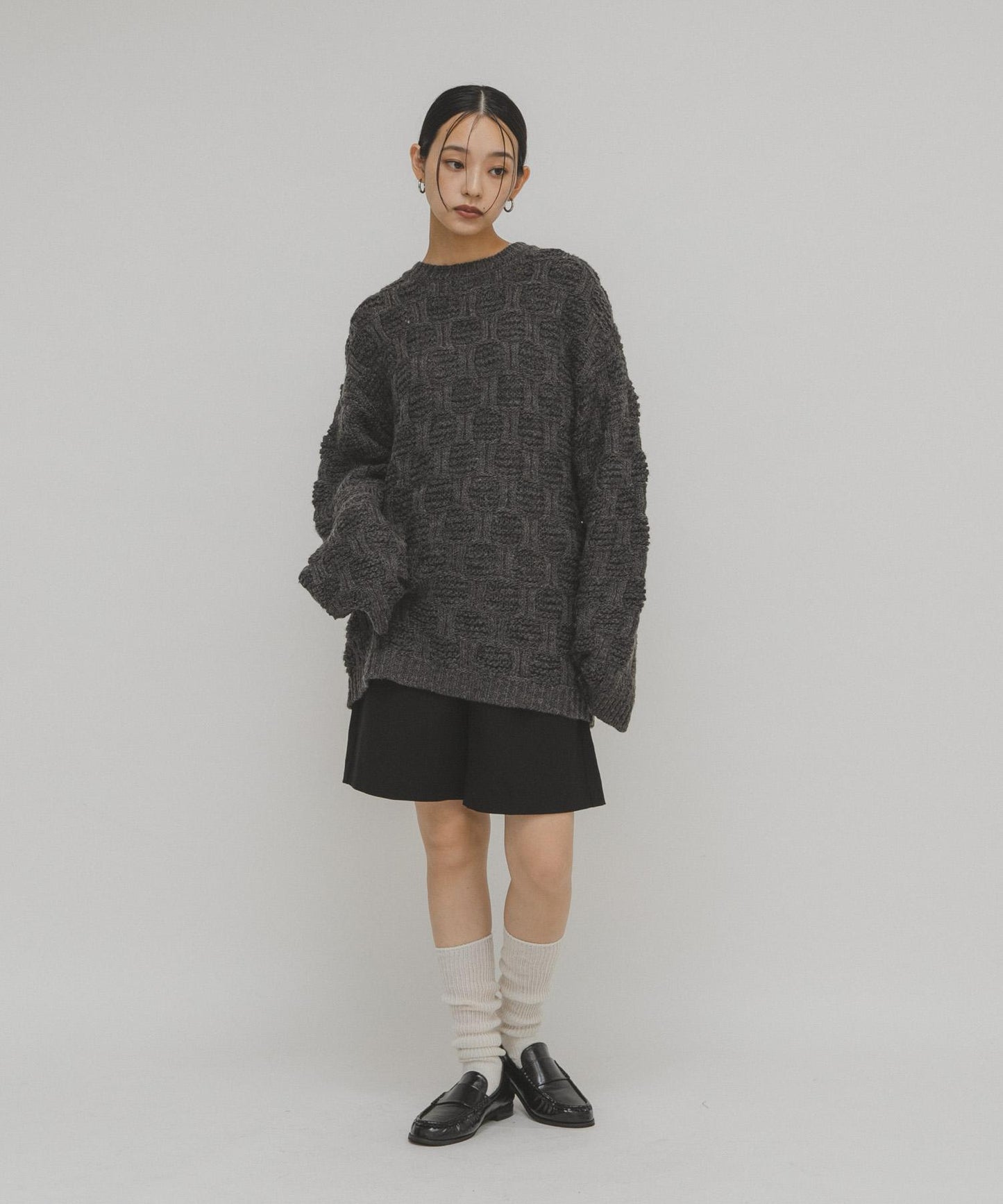 格紋圖案針織衫