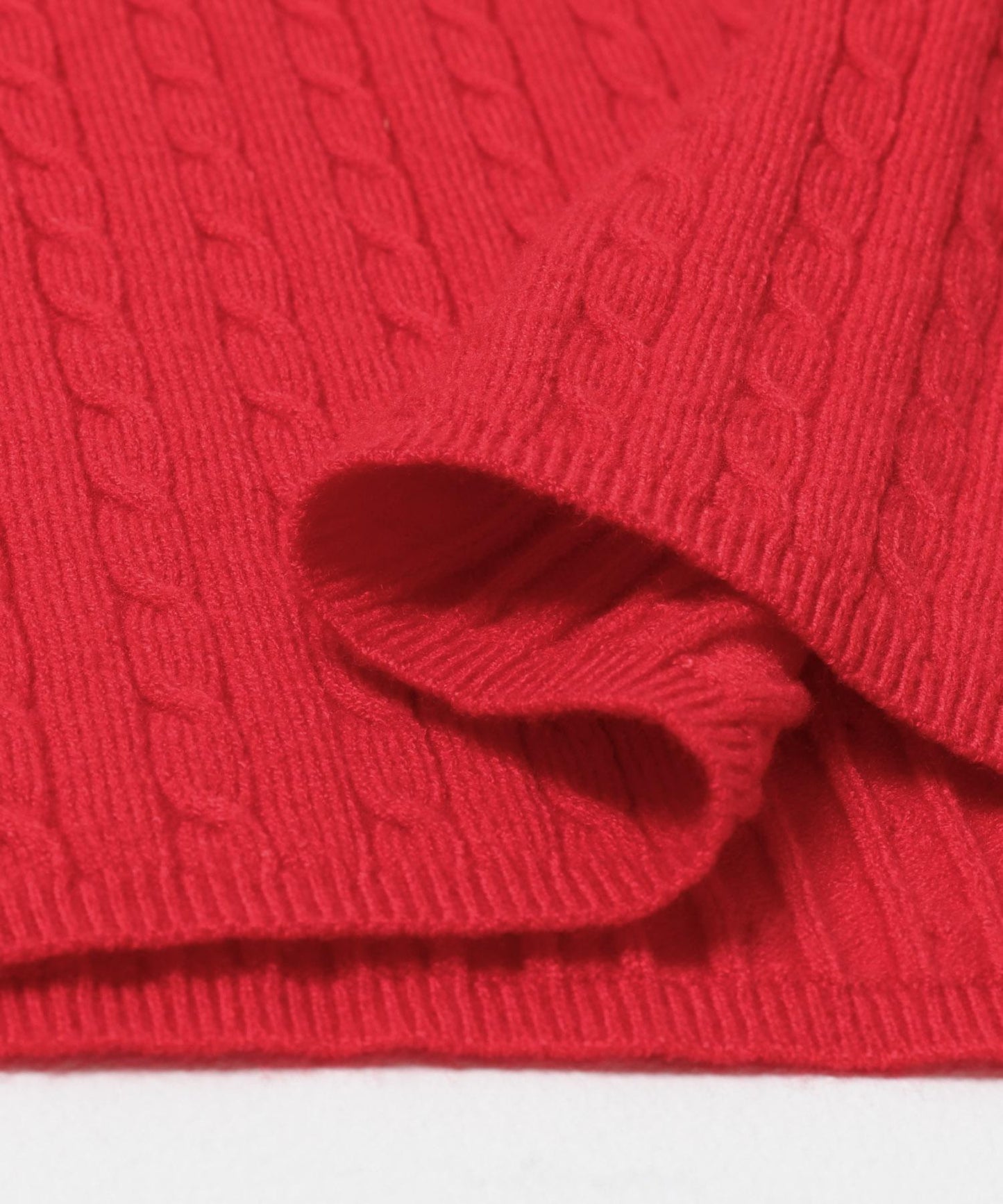 刺繡亨利領迷你麻花針織衫