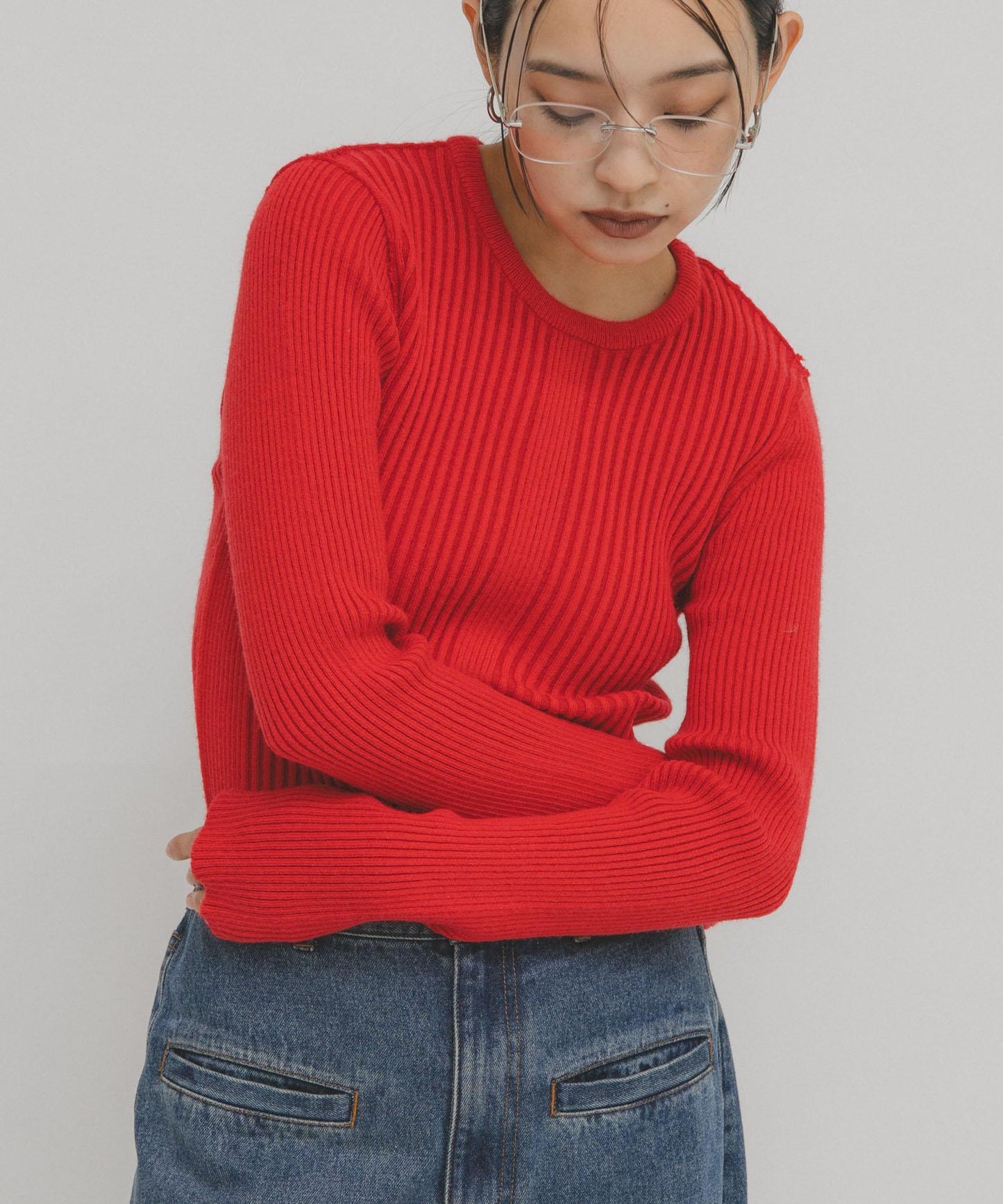 illi 隨機羅紋圓領針織衫