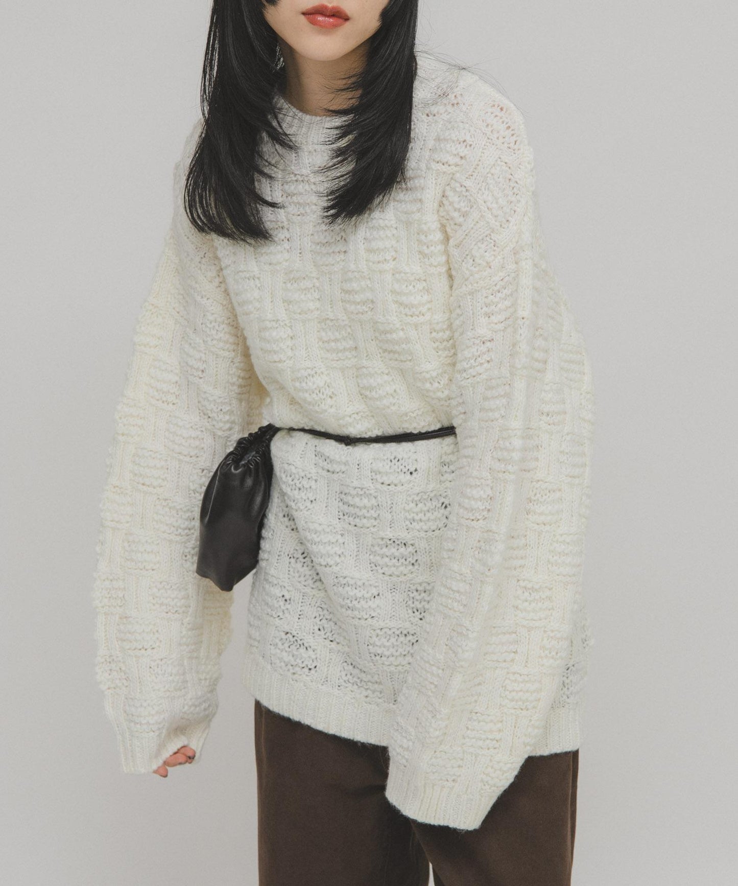 格紋圖案針織衫