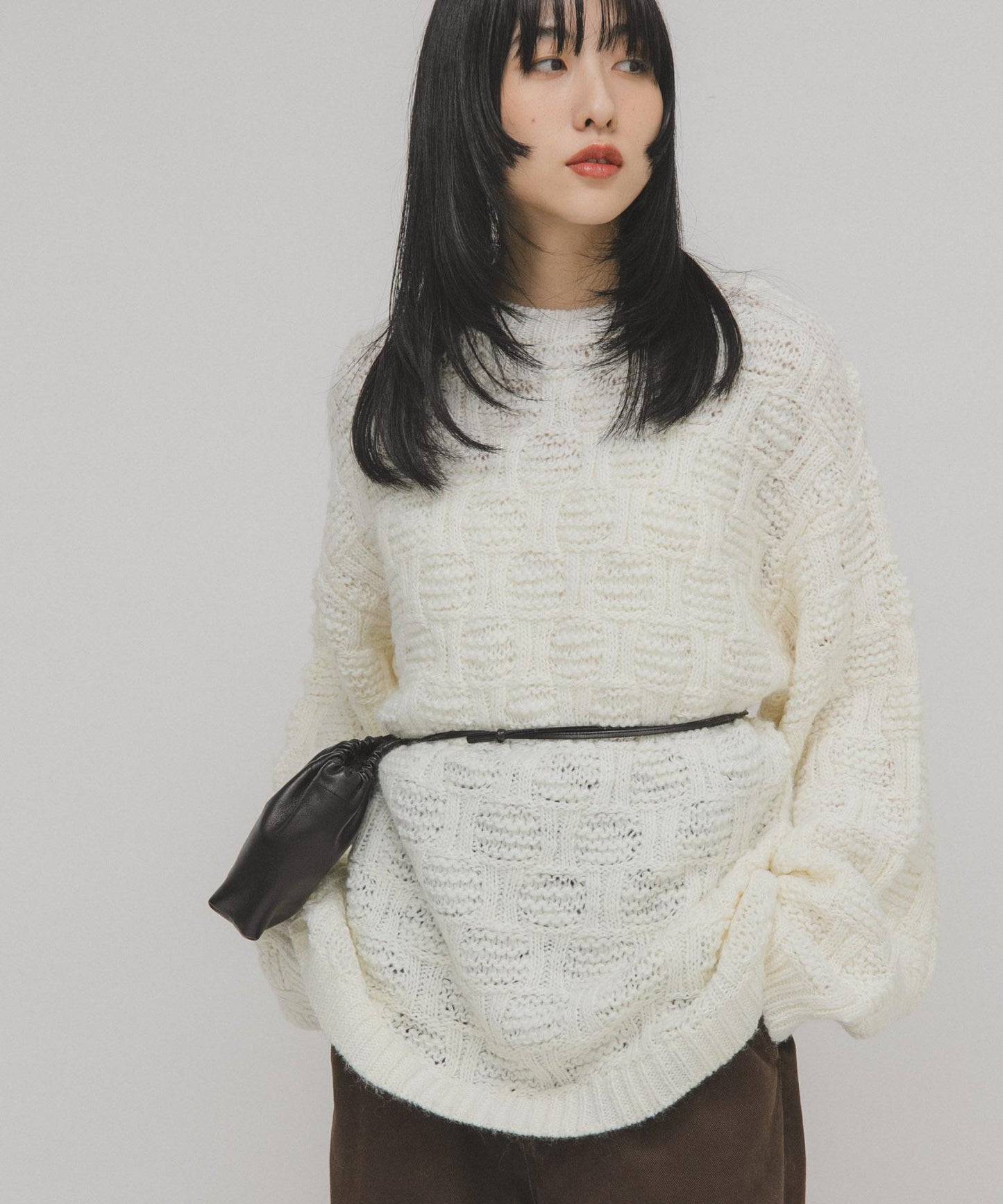 格紋圖案針織衫