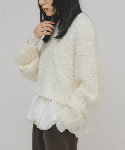 格紋圖案針織衫