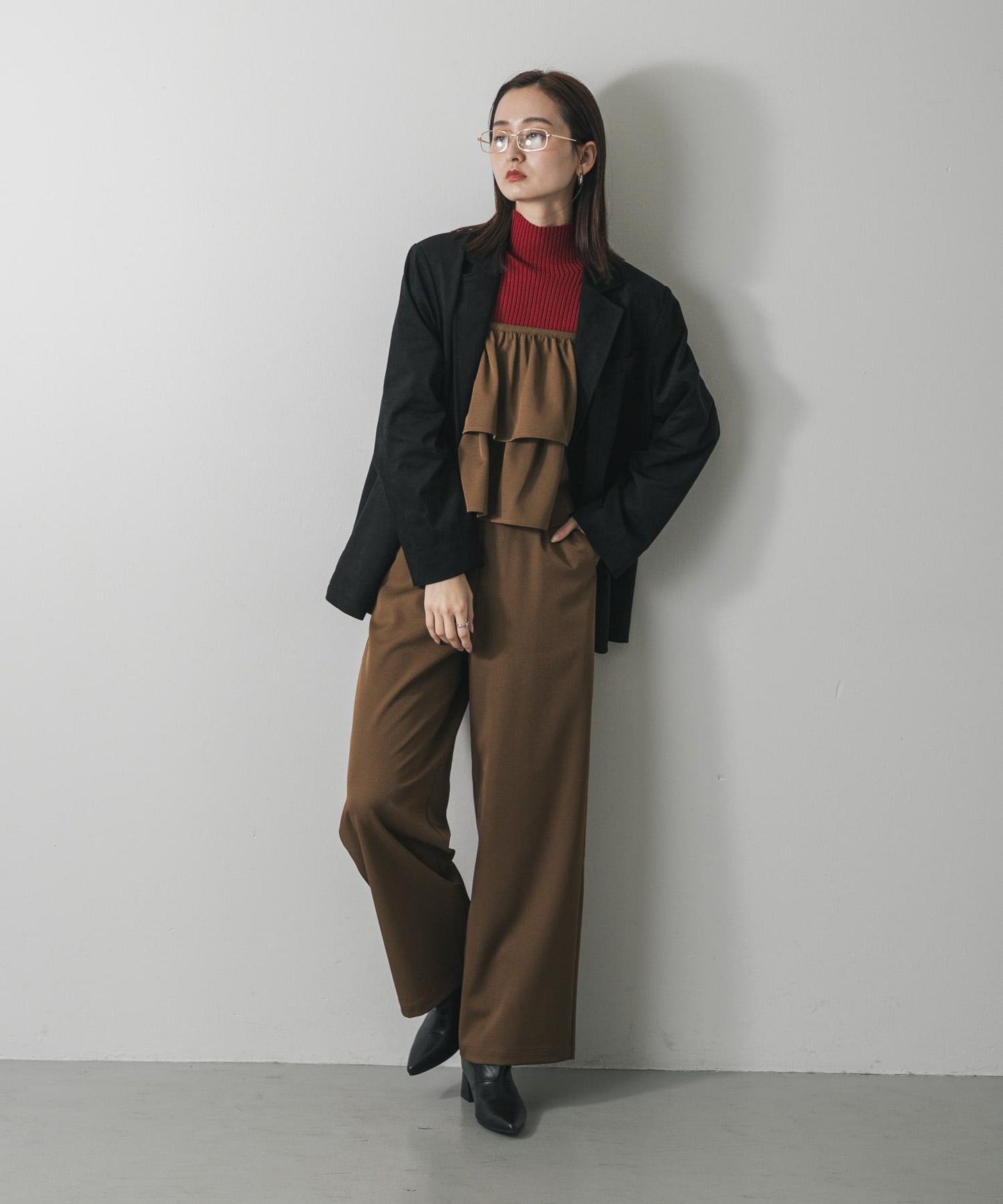 多穿法荷葉邊層疊褲