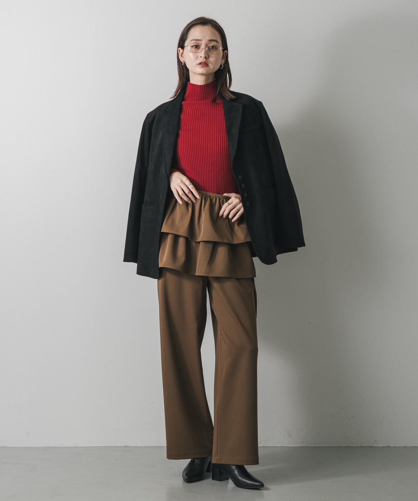 多穿法荷葉邊層疊褲