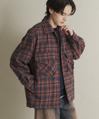 厚法蘭絨格子襯衫夾克