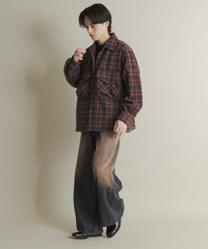 厚法蘭絨格子襯衫夾克