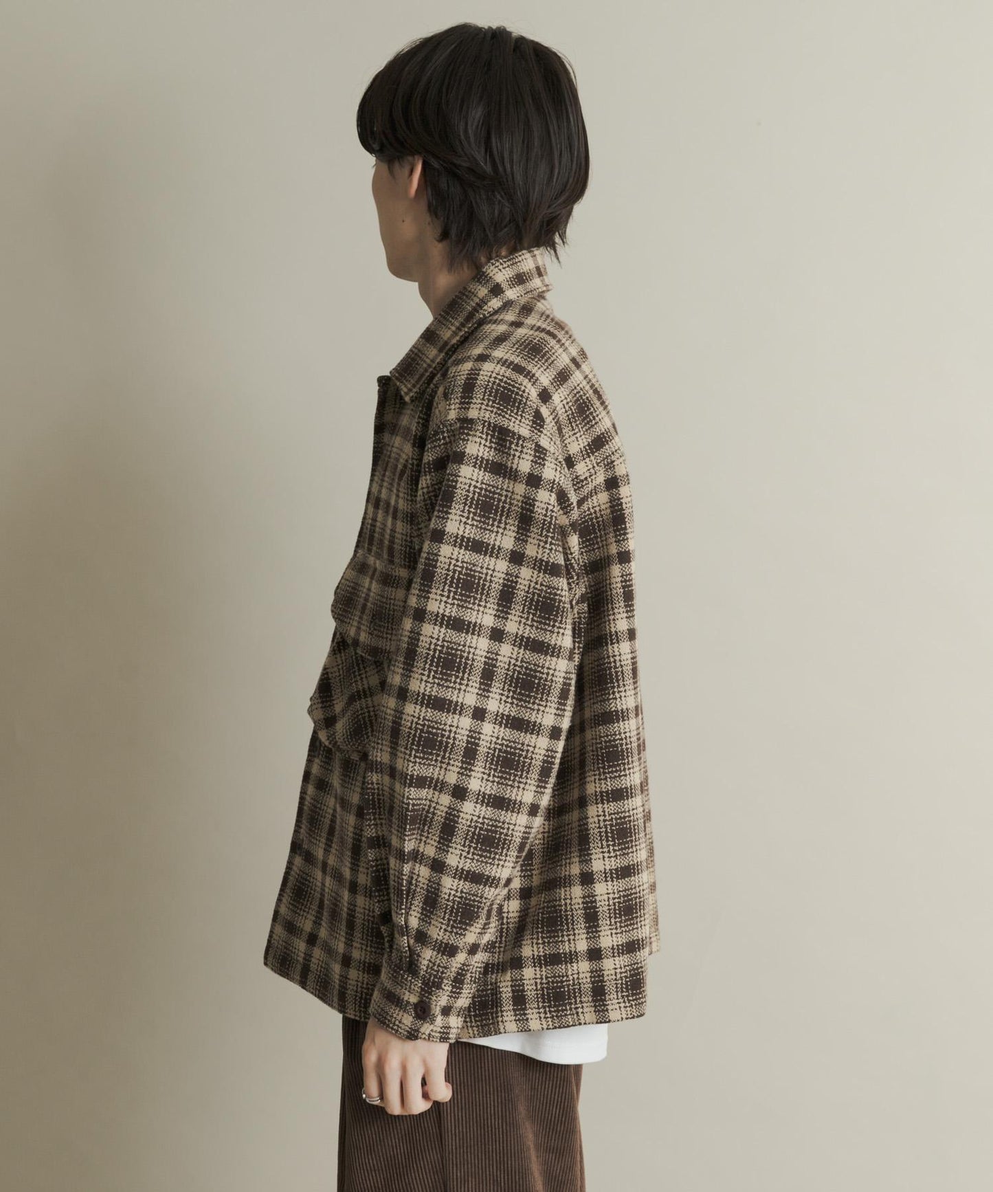 厚法蘭絨格子襯衫夾克