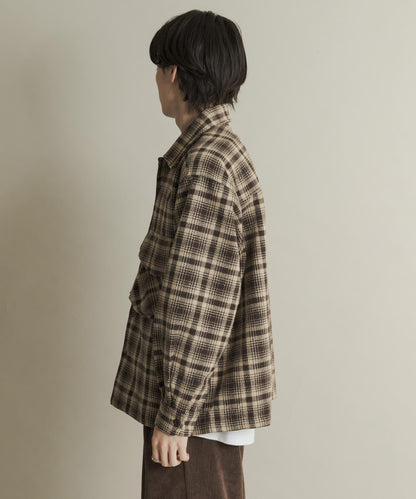 厚法蘭絨格子襯衫夾克