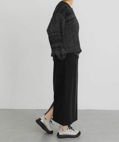 V領寬鬆條紋針織衫