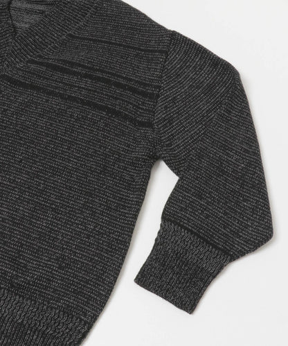 V領寬鬆條紋針織衫