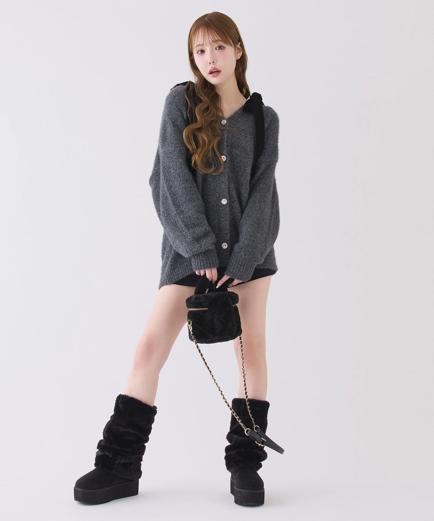 天鵝絨針織開衫