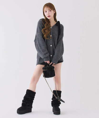 天鵝絨針織開衫