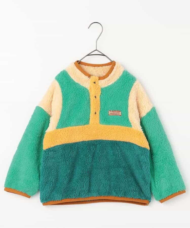 拼色仿皮草抓絨套頭衫