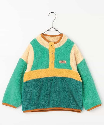 拼色仿皮草抓絨套頭衫