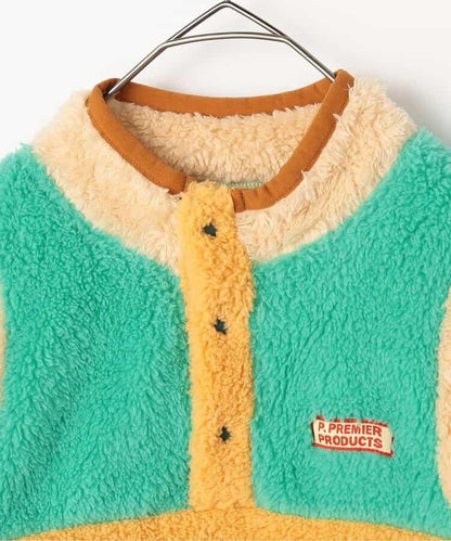 拼色仿皮草抓絨套頭衫