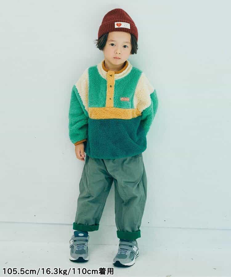 拼色仿皮草抓絨套頭衫