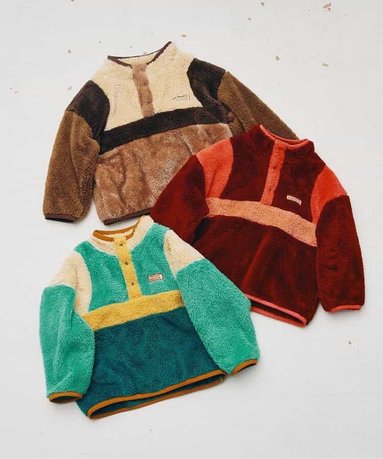 拼色仿皮草抓絨套頭衫