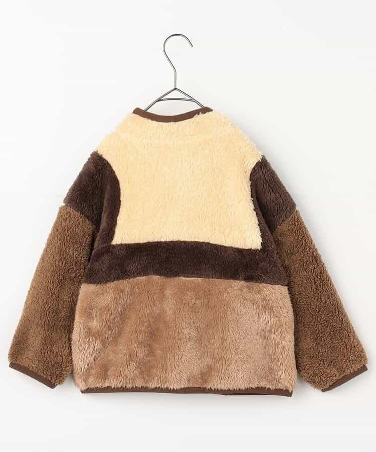 拼色仿皮草抓絨套頭衫