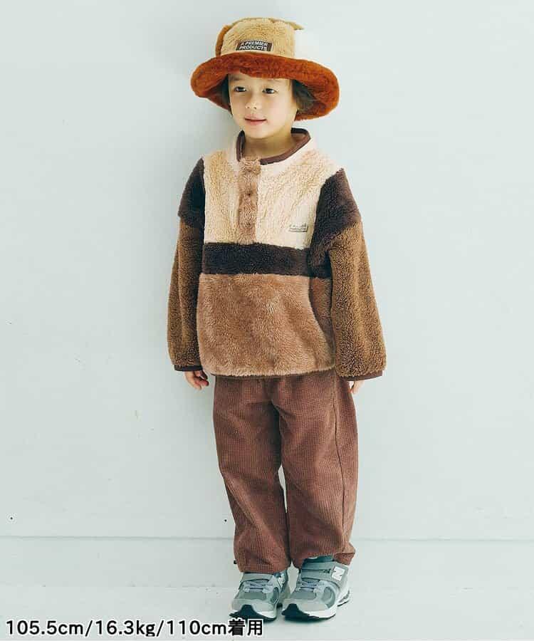 拼色仿皮草抓絨套頭衫