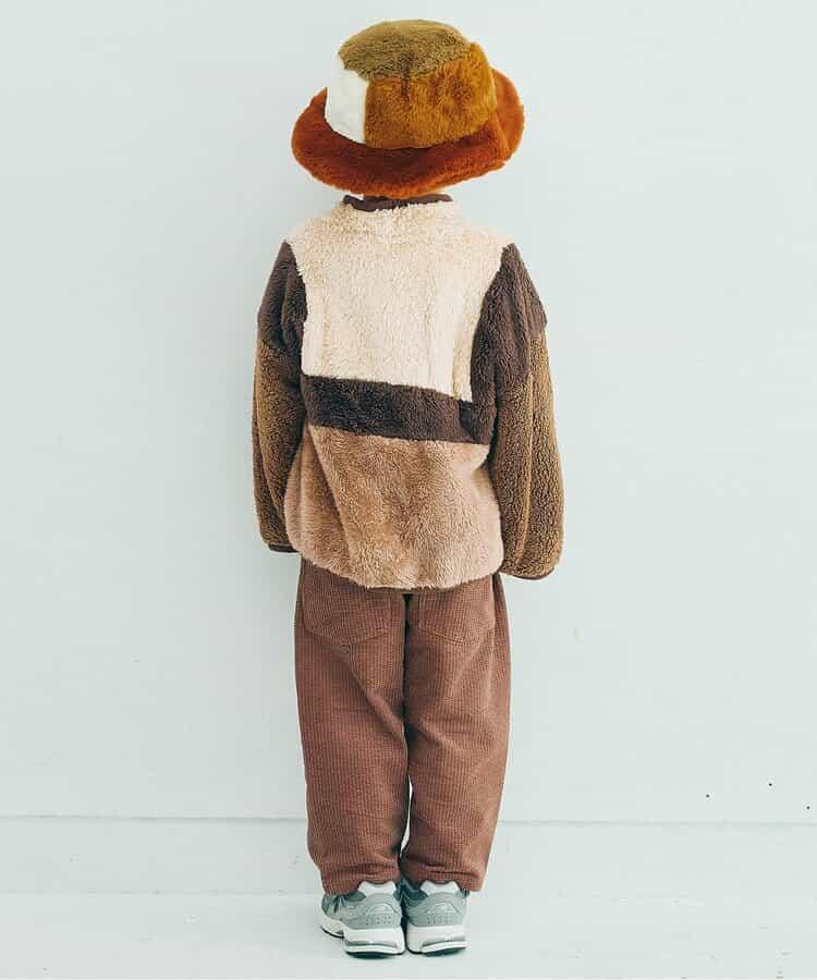 拼色仿皮草抓絨套頭衫