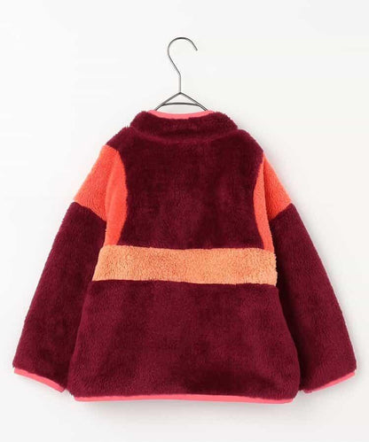 拼色仿皮草抓絨套頭衫
