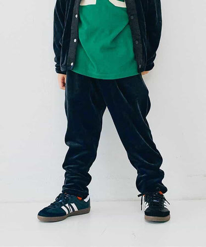 天鵝絨觸感柔軟起毛抓絨保暖打褶長褲 Link