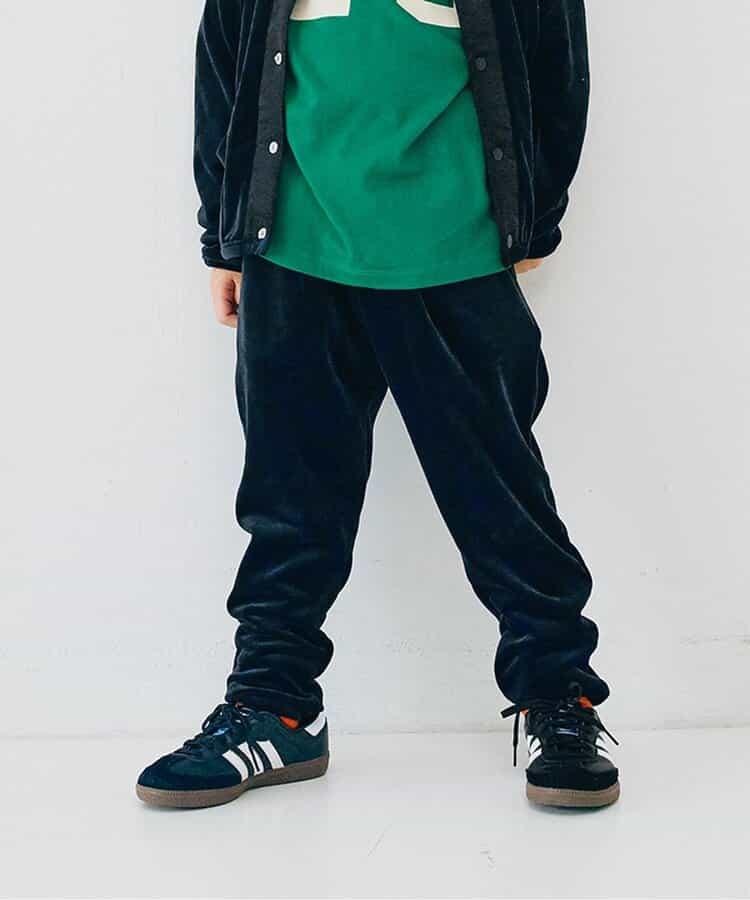 天鵝絨觸感柔軟起毛抓絨保暖打褶長褲 Link