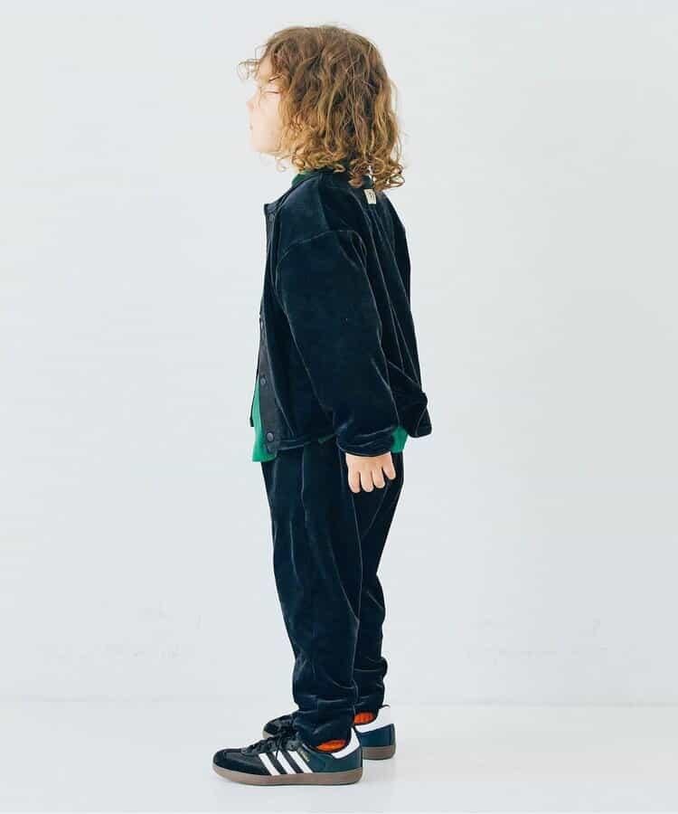 天鵝絨觸感柔軟起毛抓絨保暖打褶長褲 Link