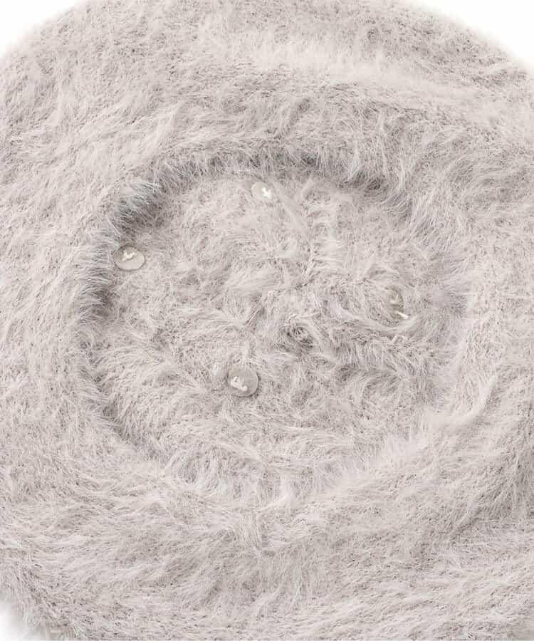 珍珠裝飾毛絨貝雷帽