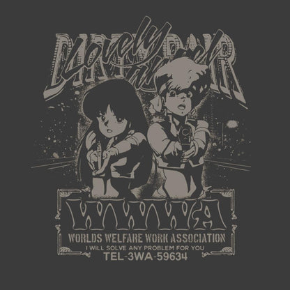 Dirty Pair XL碼復古T恤/炭黑