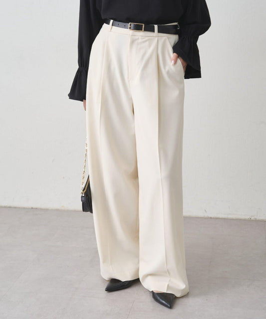 【Loungedress】直筒褶皺長褲