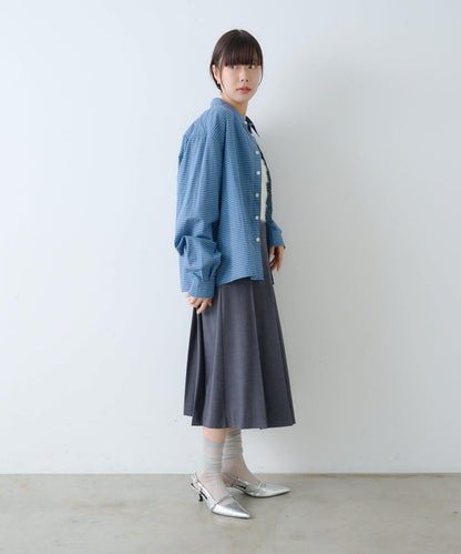 【Kastane】短款格子襯衫