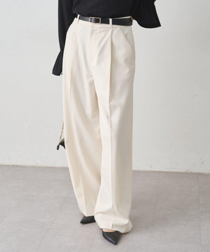 【Loungedress】直筒褶皺長褲
