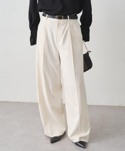 【Loungedress】直筒褶皺長褲