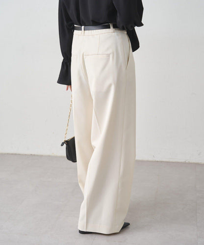 【Loungedress】直筒褶皺長褲