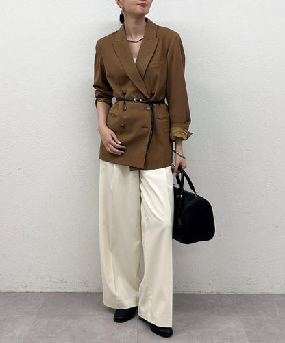 【Loungedress】直筒褶皺長褲